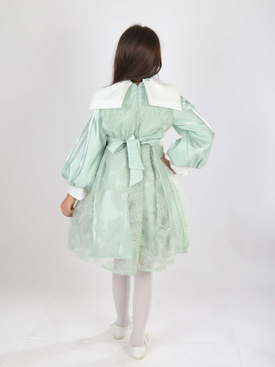 Kız Çocuk Elbise 7-11 Yaş 2709 Yeşil - 2