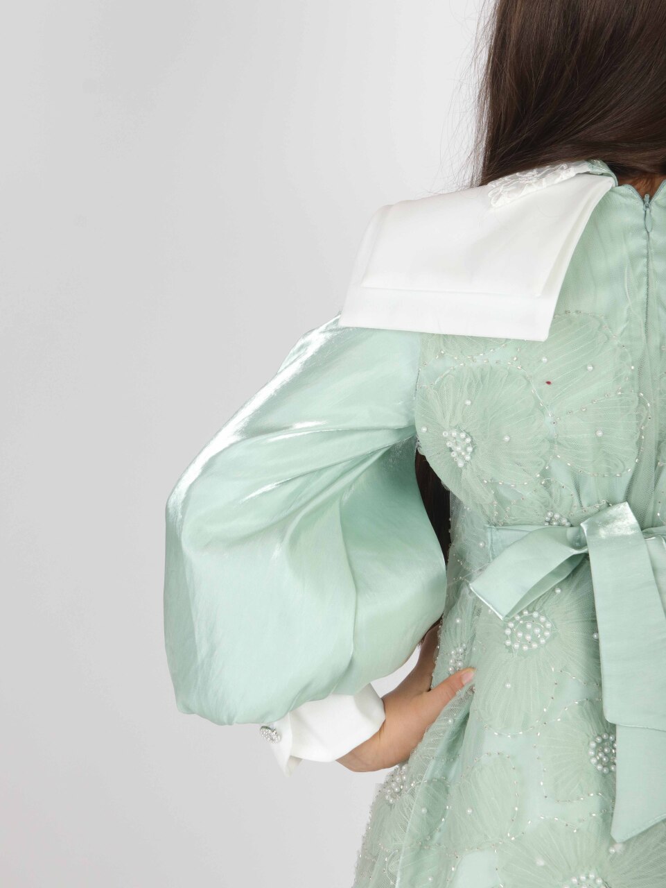 Kız Çocuk Elbise 7-11 Yaş 2709 Yeşil - 3