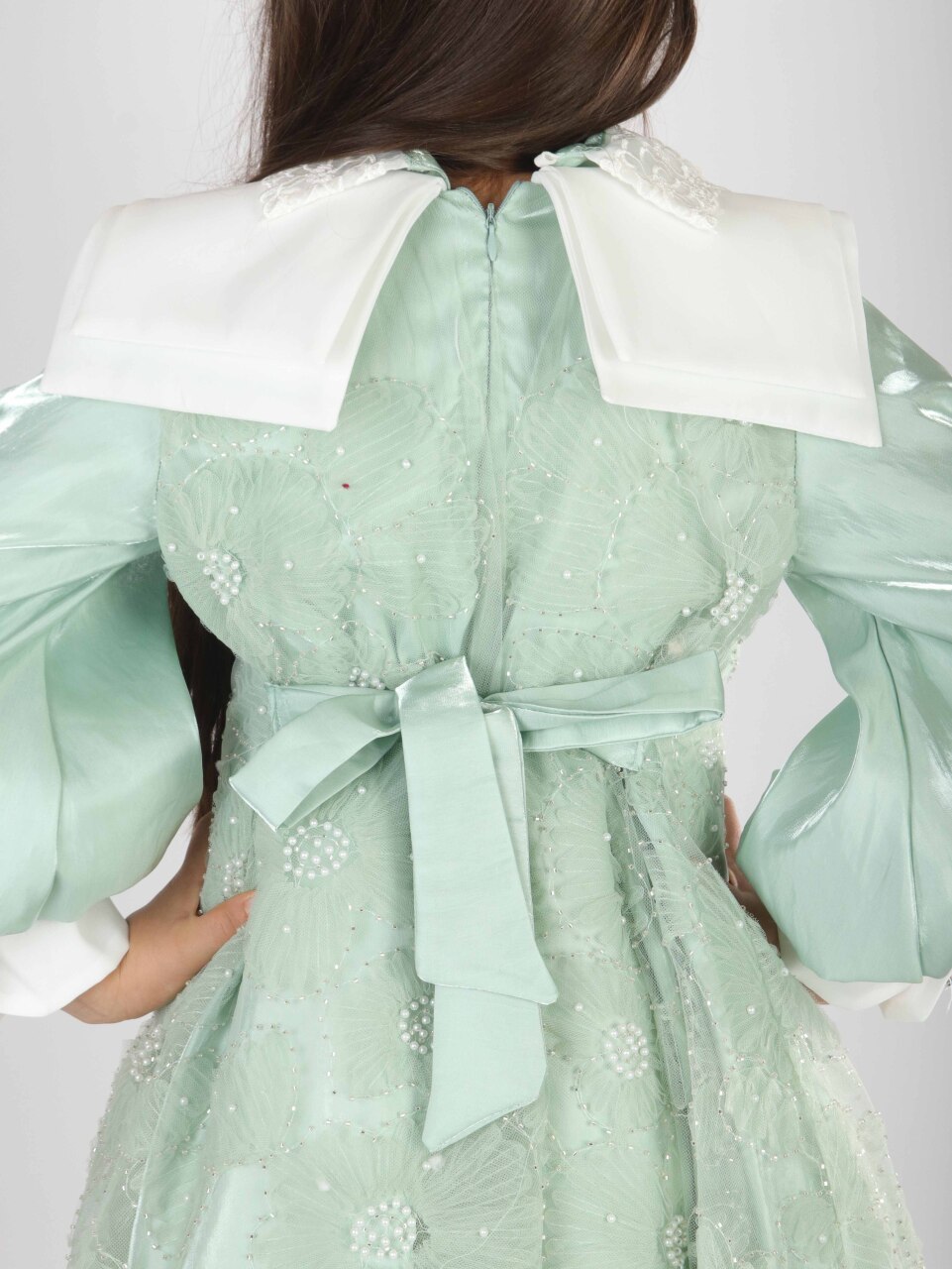 Kız Çocuk Elbise 7-11 Yaş 2709 Yeşil - 5