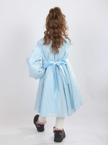 Kız Çocuk Elbise 2-6 Yaş 26471 Mavi - 2