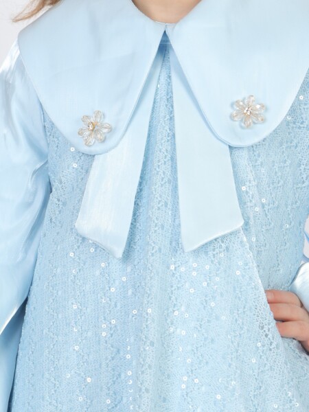 Kız Çocuk Elbise 2-6 Yaş 26471 Mavi - 3