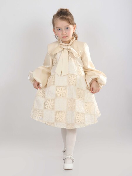 Kız Çocuk Elbise 2-6 Yaş 26470 Bej - 3