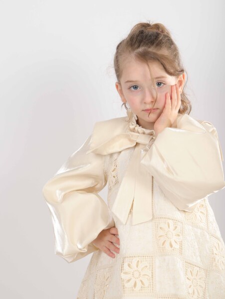 Kız Çocuk Elbise 2-6 Yaş 26470 Bej - 4