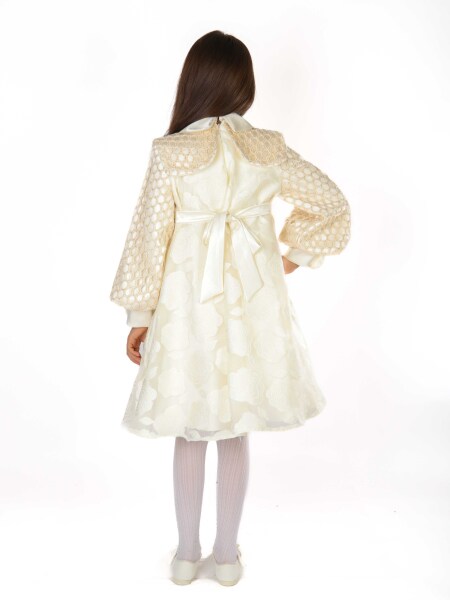 Kız Çocuk Elbise 7-11 Yaş 3723 Bej - 2