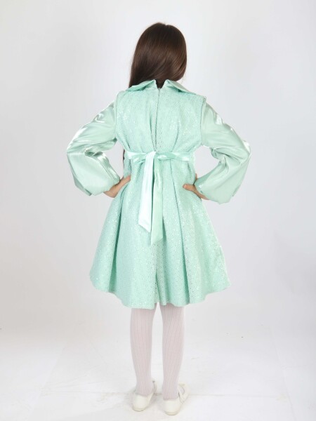 Kız Çocuk Elbise 7-11 Yaş 26571 Yeşil - 2