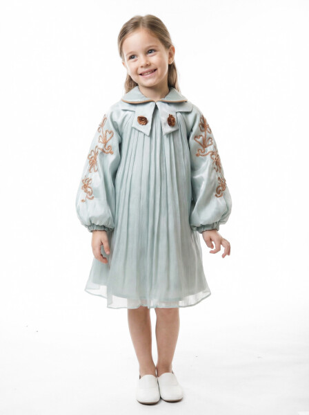 Kız Çocuk Elbise 2-6 Yaş 26472 Yeşil - Bravo Kids