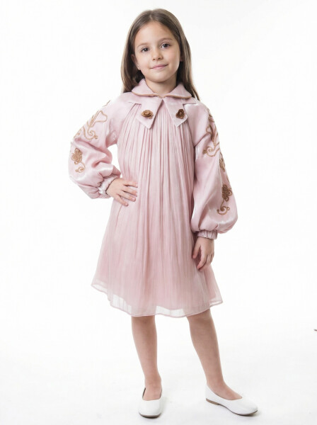 Kız Çocuk Elbise 7-11 Yaş 26572 Pembe - Bravo Kids