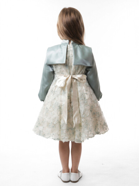 Kız Çocuk Elbise 7-11 Yaş 1104 Yeşil - 2