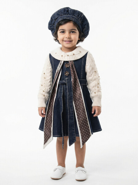 Kız Çocuk Elbise 2-6 Yaş 25456 Bej - Bravo Kids