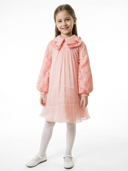 Kız Çocuk Elbise 2-6 Yaş 2611 Somon - Bravo Kids