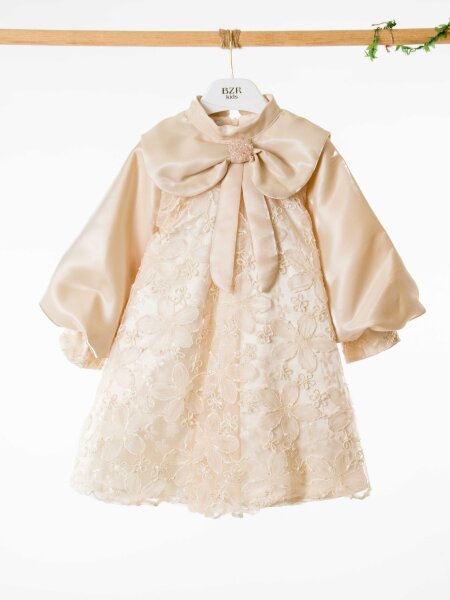 Kız Çocuk Elbise 2-6 Yaş 1004 Bej - 4