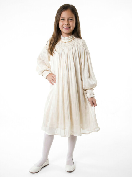 Kız Çocuk Elbise 11-14 Yaş 1228 Bej - Bravo Kids