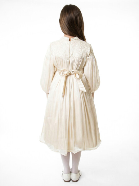 Kız Çocuk Elbise 11-14 Yaş 1228 Bej - 3