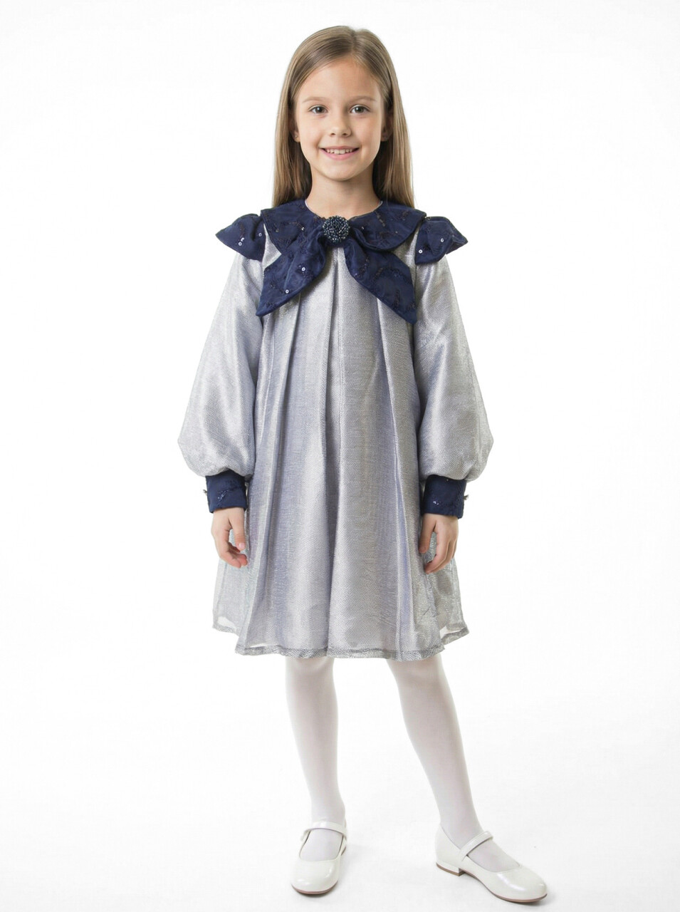 Kız Çocuk Elbise 7-11 Yaş 1112 Gri - 1