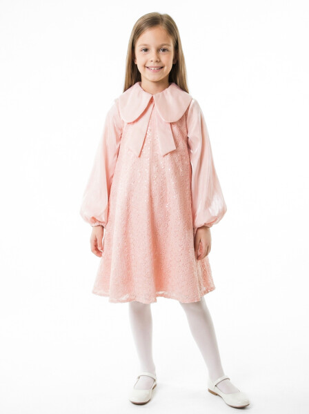 Kız Çocuk Elbise 7-11 Yaş 26571 Pembe - Bravo Kids