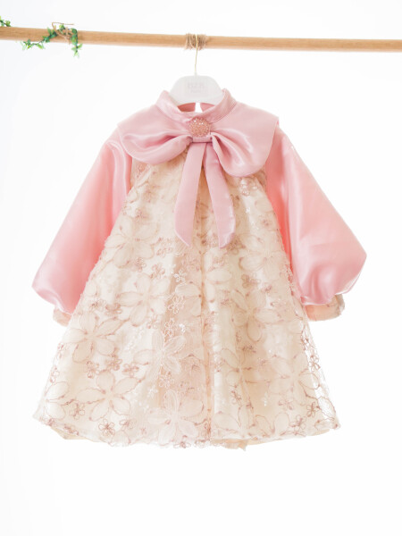 Kız Çocuk Elbise 2-6 Yaş 1004 Pembe - 3