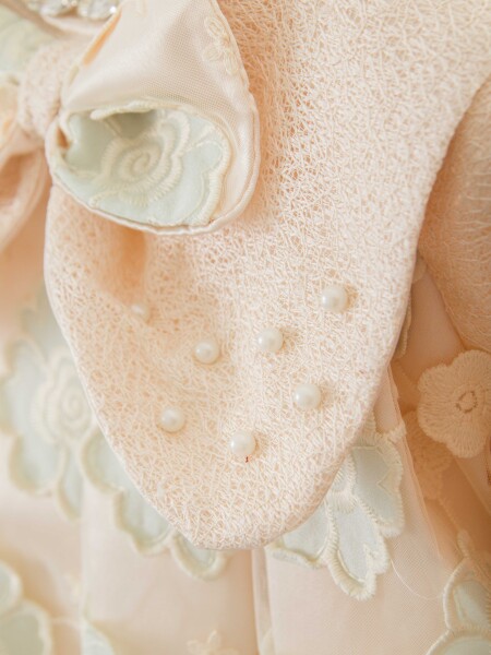 Kız Çocuk Elbise 2-6 Yaş 2613 Bej - Yeşil - 6