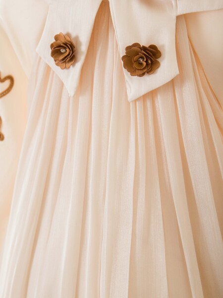 Kız Çocuk Elbise 2-6 Yaş 26472 Bej - 5