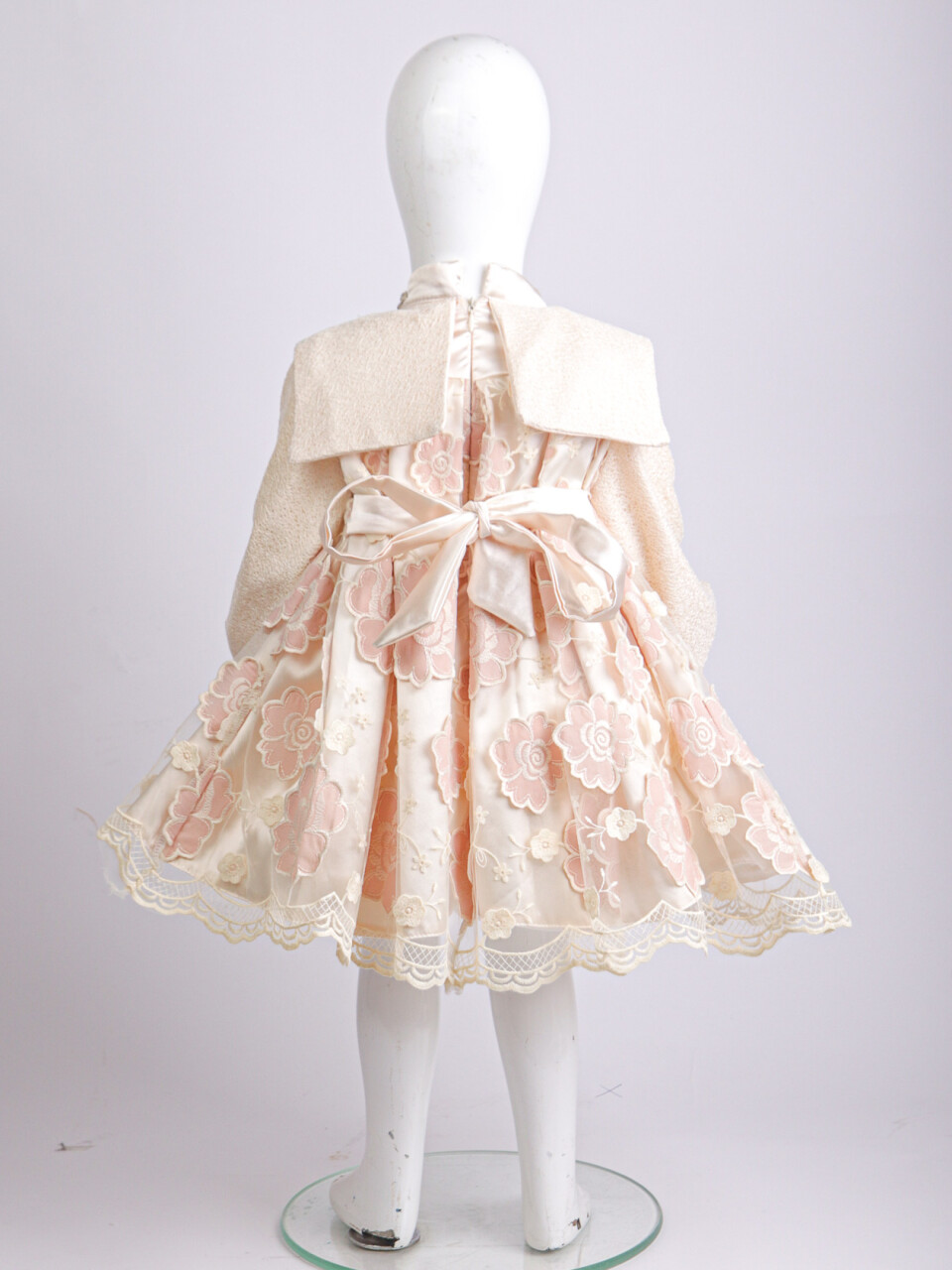 Kız Çocuk Elbise 7-11 Yaş 3713 Bej - Pembe - 4