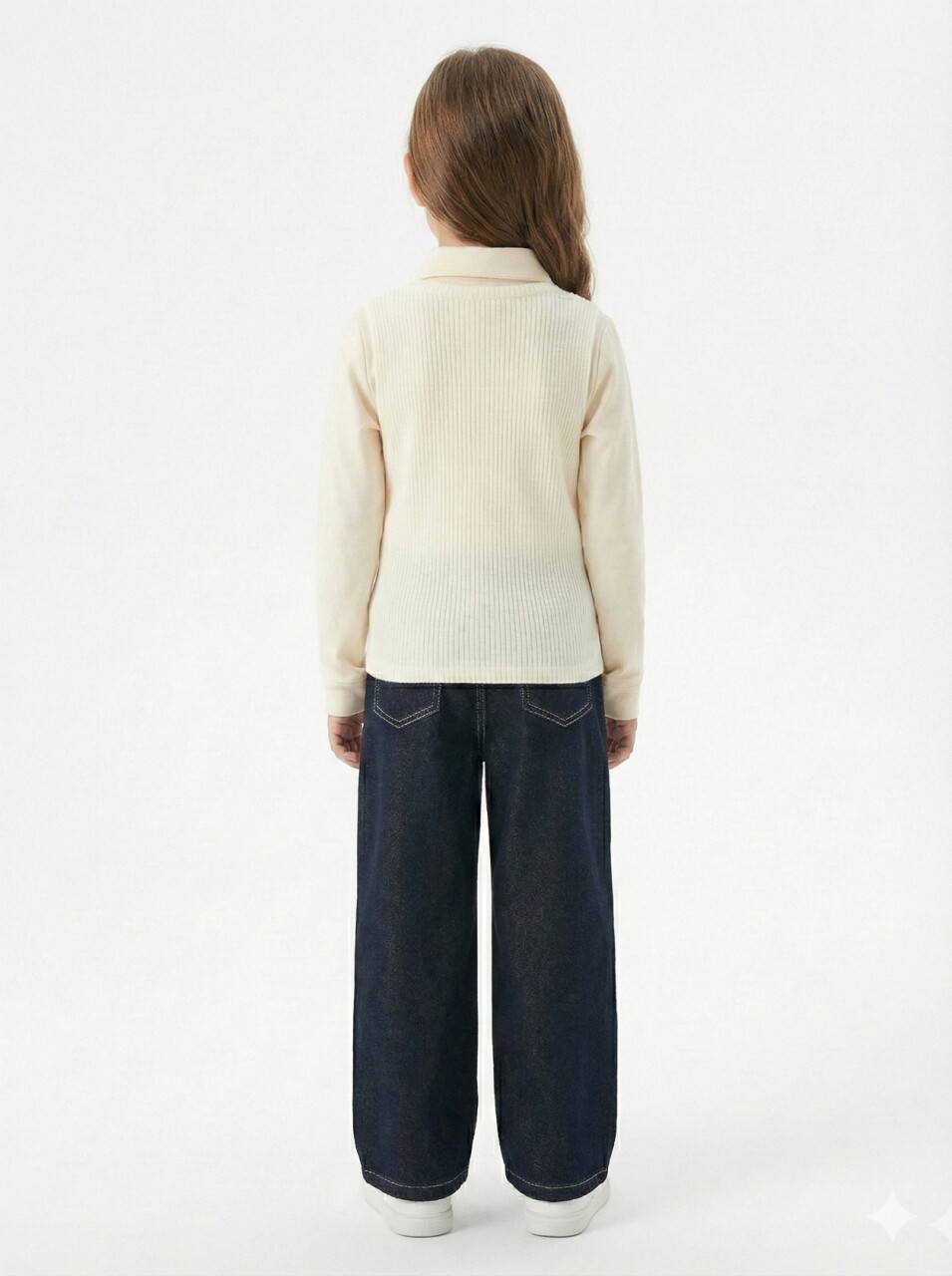 Kız Çocuk Fularlı 3'lü Alt-Üst Takım 6-10 Yaş 25462 Ekru - 4