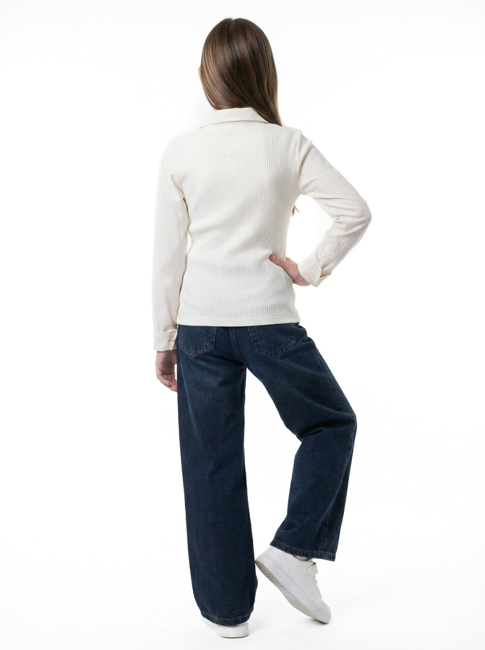 Kız Çocuk Fularlı 3'lü Alt-Üst Takım 6-10 Yaş 25462 Koyu Kahverengi - 4