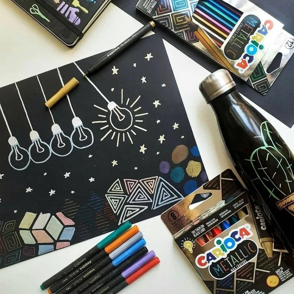أقلام تلوين معدنية من كاريوكا، عبوة من 12 قلمًا - 2