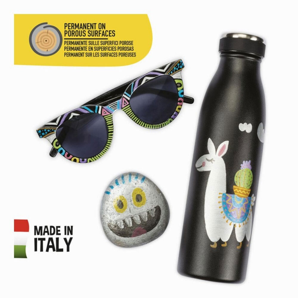 قلم كاريوكا المعدني ذو رأس لبادي كبير، عبوة من 6 قطع - 2