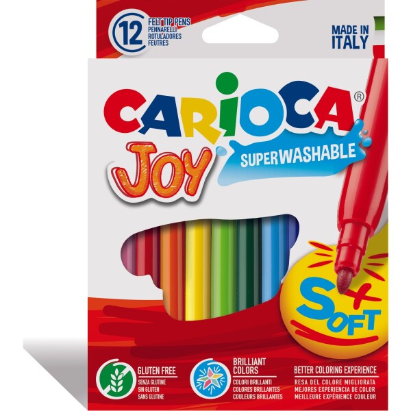 Carioca Joy Süper Yıkanabilir Keçeli Boya Kalemi 12'Li - Carioca