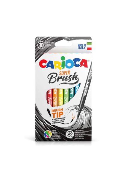 Carioca Süper Brush Keçeli Boya Kalemi 10lu - Carioca
