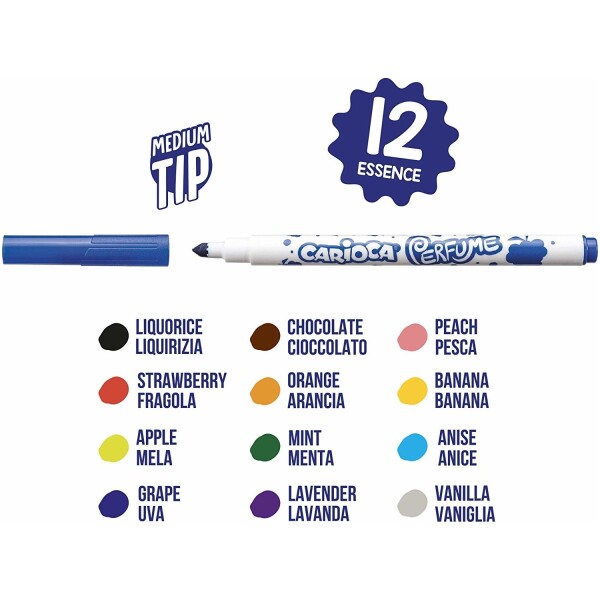 أقلام حبر جاف معطرة من كاريوكا، عبوة من 12 قلمًا - 2