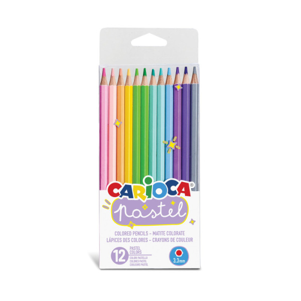 Carioca Pastel Renk Kuru Boya Kalemi 12'Li - Carioca