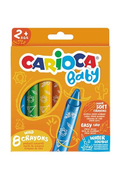 Carioca Jumbo Bebek Elleri Kirletmeyen Pastel Boya Kalemi 8'Li - Carioca