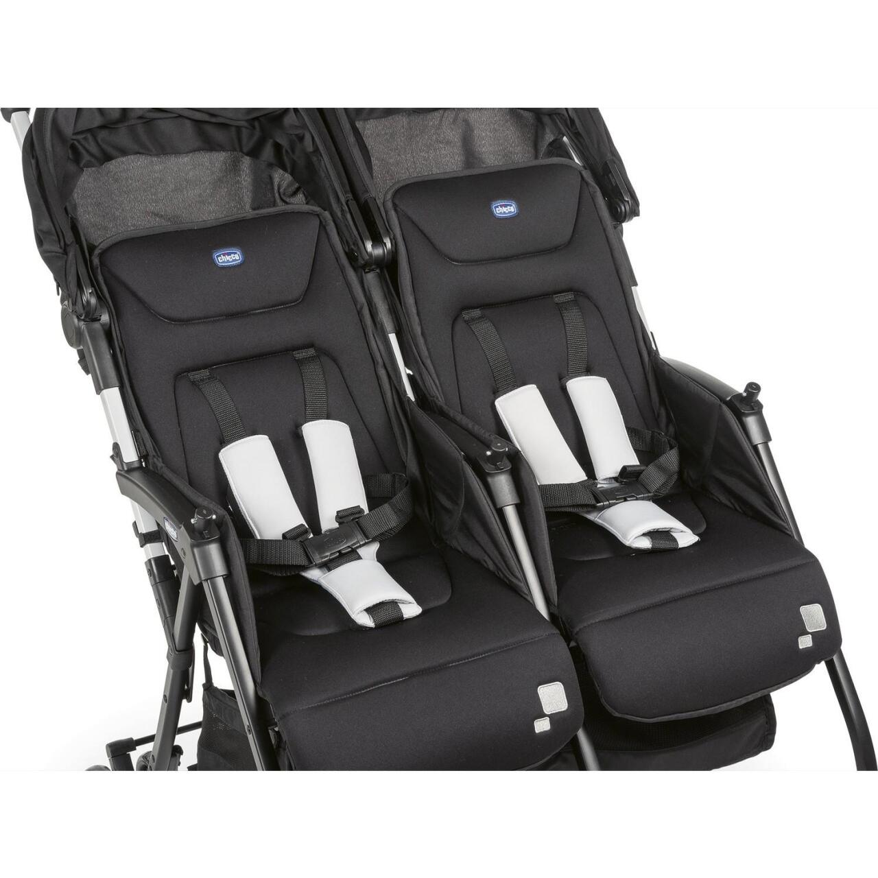 عربة أطفال شيكو أوه لالا التوأم باللون الأسود الليلي - 5