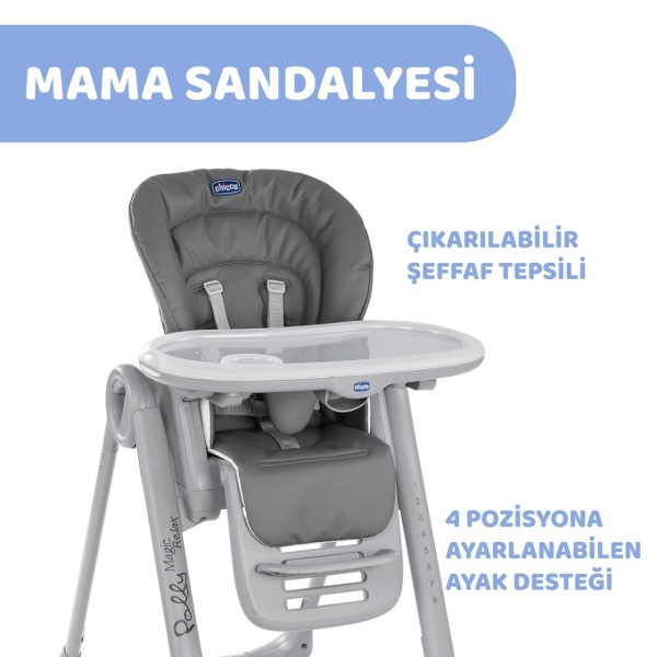 Chicco Polly Magic Relax Mama Sandalyesi Grey Melange - 3