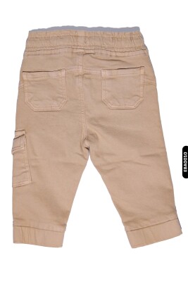 Erkek Bebek Renkli Dokuma Pantolon 6-24 Ay 20040 Taş Rengi - 4