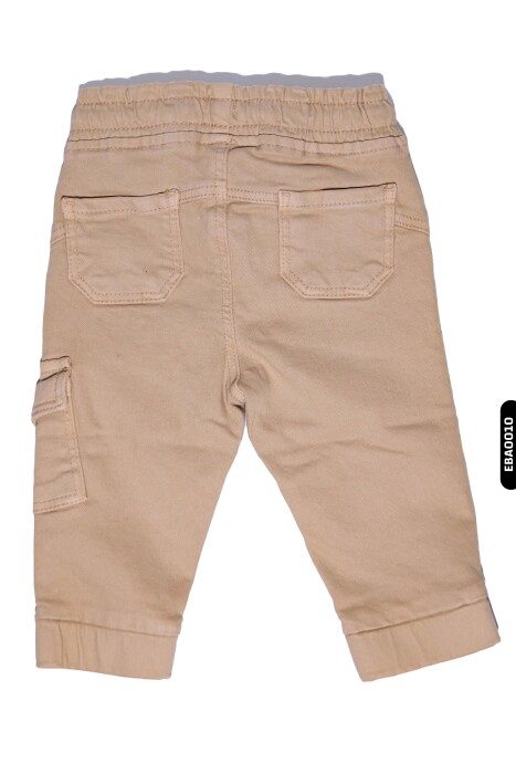 Erkek Bebek Renkli Dokuma Pantolon 6-24 Ay 20040 Taş Rengi - 4