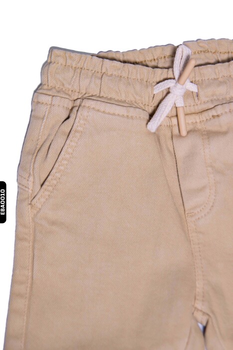 Erkek Bebek Renkli Dokuma Pantolon 6-24 Ay 20040 Taş Rengi - 5