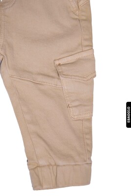 Erkek Bebek Renkli Dokuma Pantolon 6-24 Ay 20040 Taş Rengi - 7