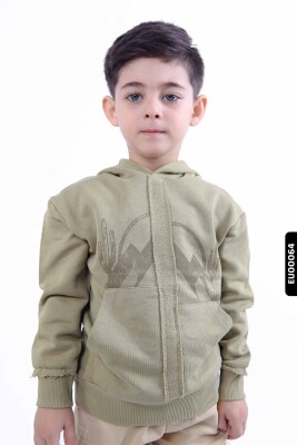 Erkek Çocuk Baskılı sweatshirt 3-7 Yaş 20241 Haki - ÇİKOBY