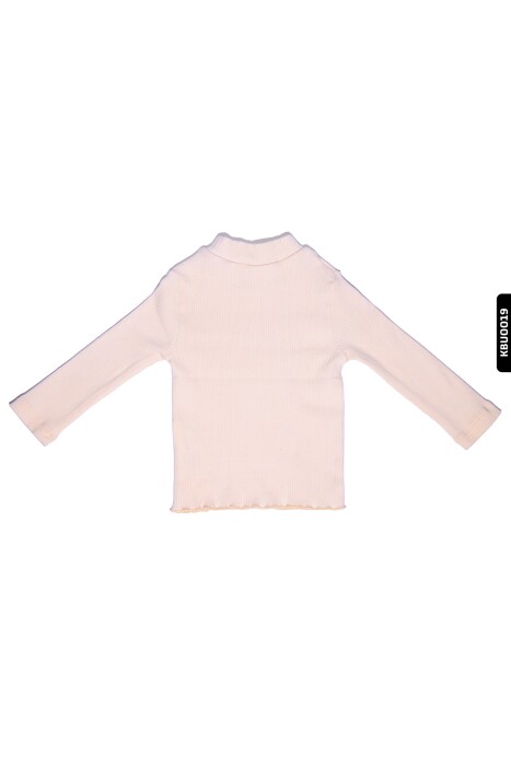 Kız Bebek Balıkçı Yaka Tishirt 6-24 Ay 20560 Krem - 6