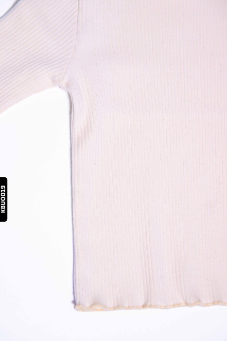 Kız Bebek Balıkçı Yaka Tishirt 6-24 Ay 20560 Krem - 8