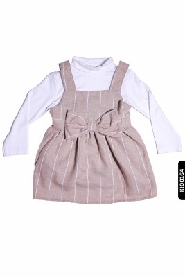 Kız Bebek Çizgili jile Takım 6-24 Ay 20642 Ekru - Bej - ÇİKOBY