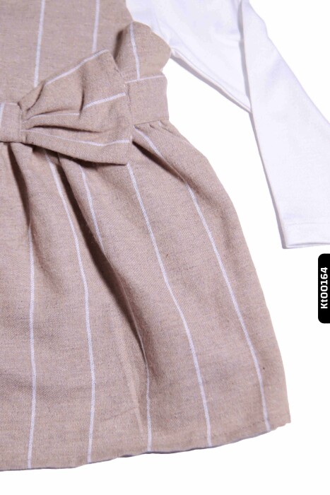 Kız Bebek Çizgili jile Takım 6-24 Ay 20642 Ekru - Bej - 4