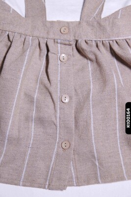 Kız Bebek Çizgili jile Takım 6-24 Ay 20642 Ekru - Bej - 5