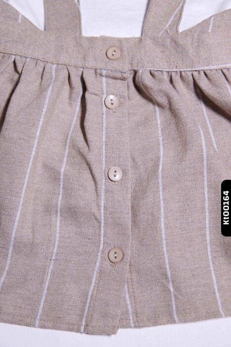 Kız Bebek Çizgili jile Takım 6-24 Ay 20642 Ekru - Bej - 5