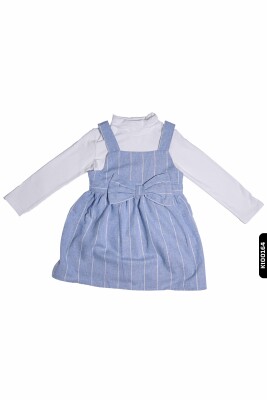 Kız Bebek Çizgili jile Takım 6-24 Ay 20642 Ekru - Mavi - ÇİKOBY