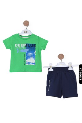 Erkek Çocuk Şort TAkım 6-24 AY 30097 Yeşil - Lacivert - 1