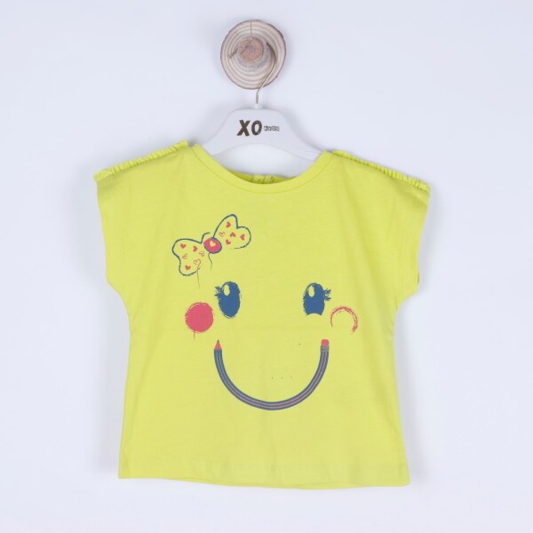 P-003990 (ck 8689) Bebek Kiz Baskılı T-Shırt 6-36 Ay Sarı - ÇİKOBY