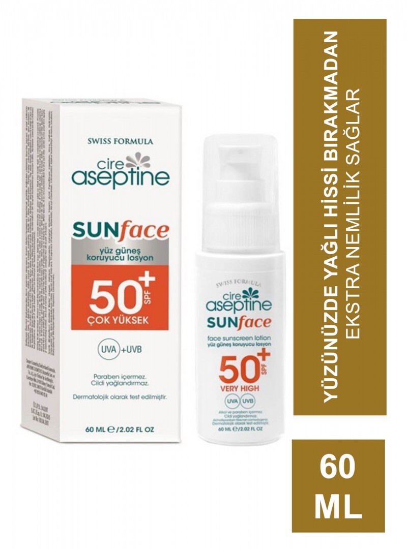 Cire Aseptine Sun Yüz Güneş Koruyucu Losyon 50 SPF 60ml - 1