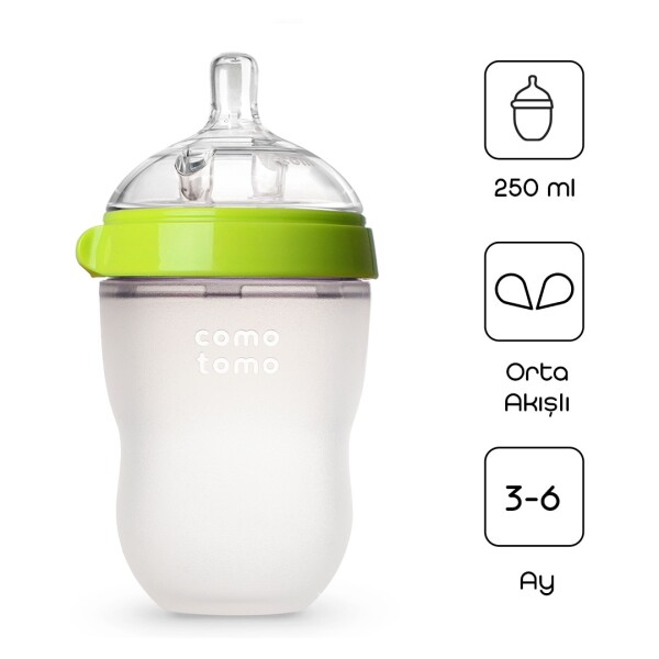Comotomo Antikolik Silikon Biberon 250 ml 3-6 Ay Yeşil - Comotomo